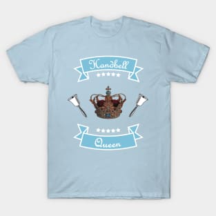 Handbell Queen Blue on Pink T-Shirt